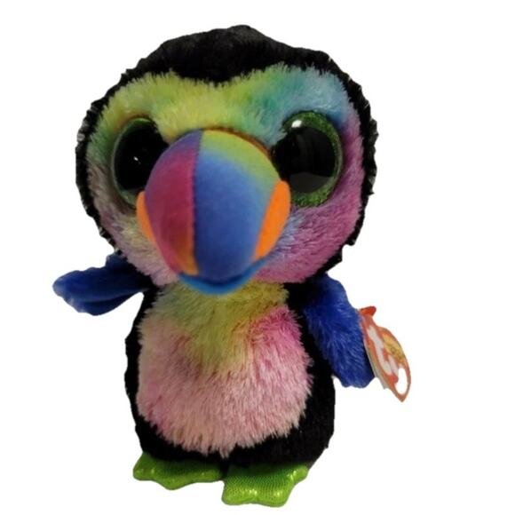 Ty Beanie Boos Beaks The Toucan 6" 15cm MWMT with Green Eyes & Huge Beak - Picture 2 of 2